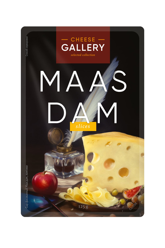 Изображение товара Сыр Cheese Gallery Маасдам нарезка 45%, 125г