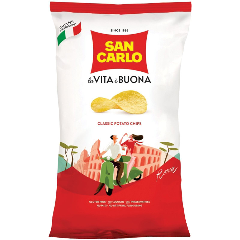Изображение товара Чипсы картофельные San Carlo Piu Gusto Классика, 180г
