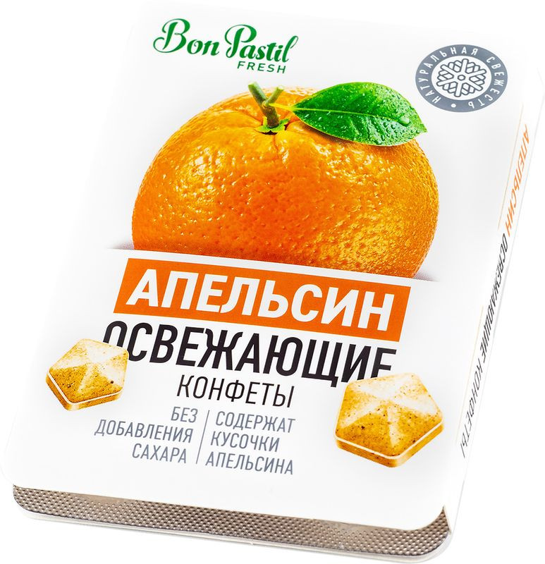 Изображение товара Конфеты Bon Pastil Fresh апельсин 12 г низкокалорийные диабетические без сахара