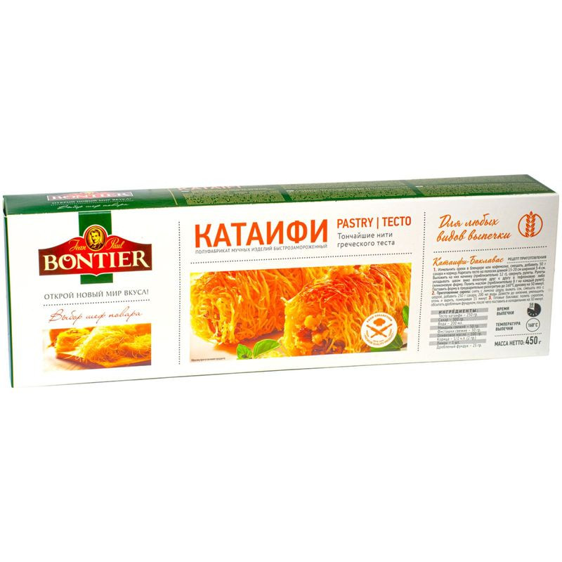 Изображение товара Замороженное тесто Bontier Катаифи 450г для десертов и роллов