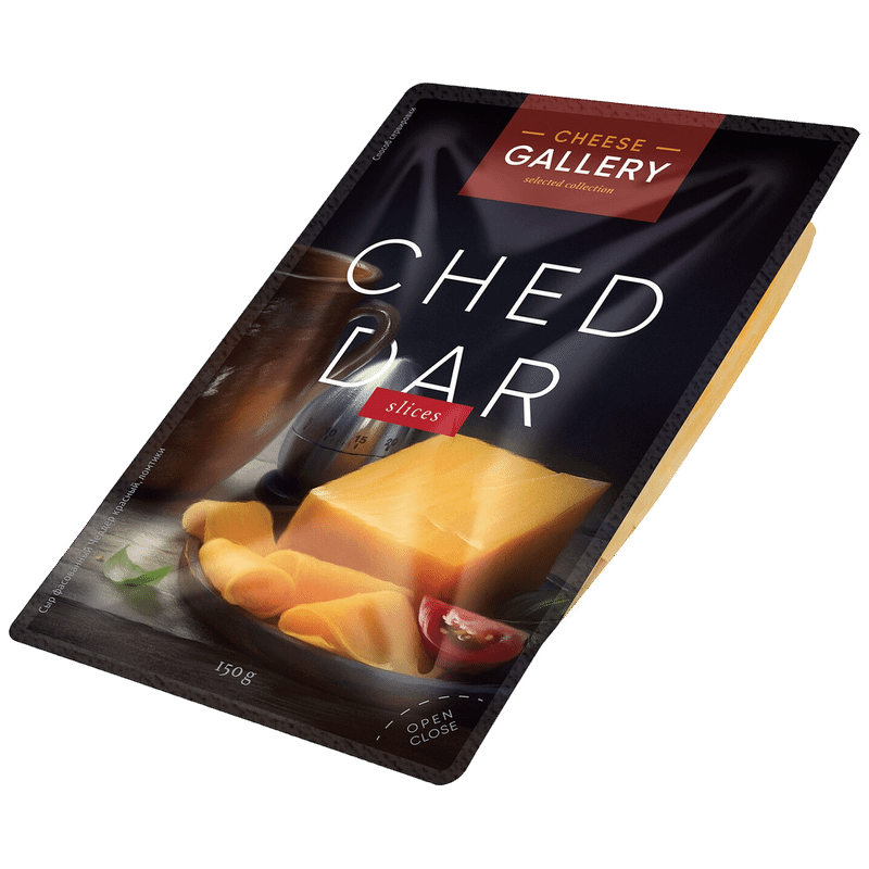Изображение товара Сыр Cheese Gallery Чеддер красный нарезка ломтики 50%, 150г