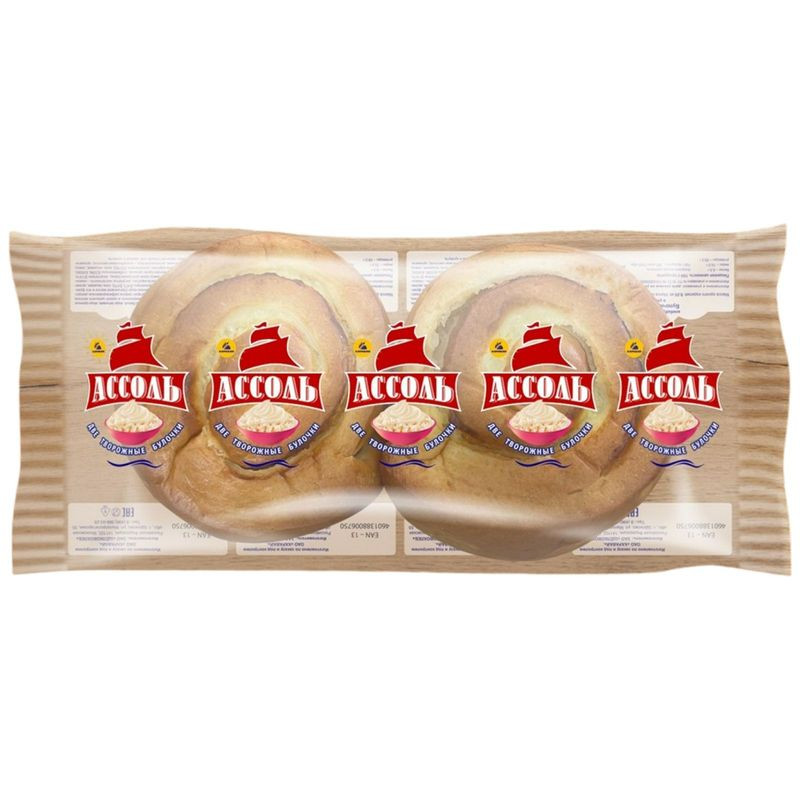 Изображение товара Булочка Каравай Ассоль с творогом 50г натуральная выпечка Россия
