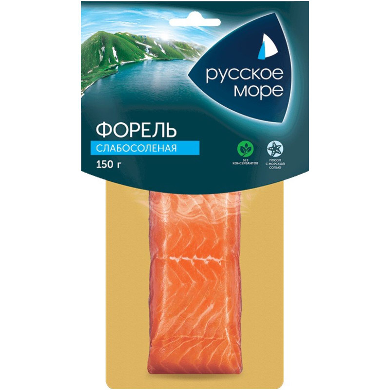 Изображение товара Слабосолёная форель Русское Море филе-кусок, 150 г