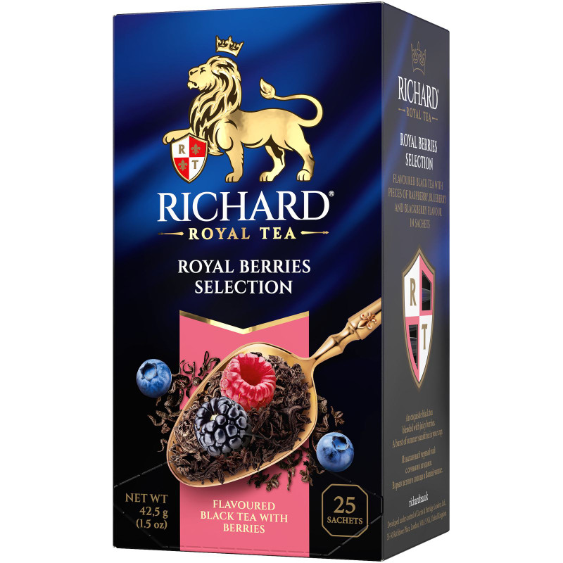 Изображение товара Чай Richard Royal Berries Selection чёрный мелколистовой ароматизированный лесные ягоды, 25х1.7г