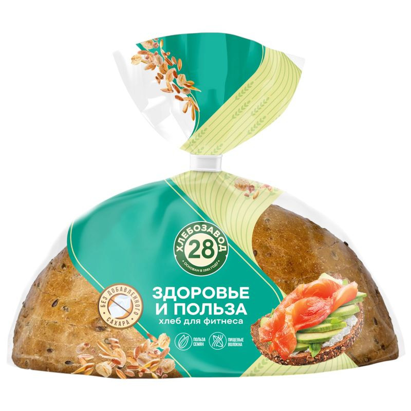 Изображение товара Хлеб для фитнеса нарезка 300г Хлебозавод 28 низкокалорийный