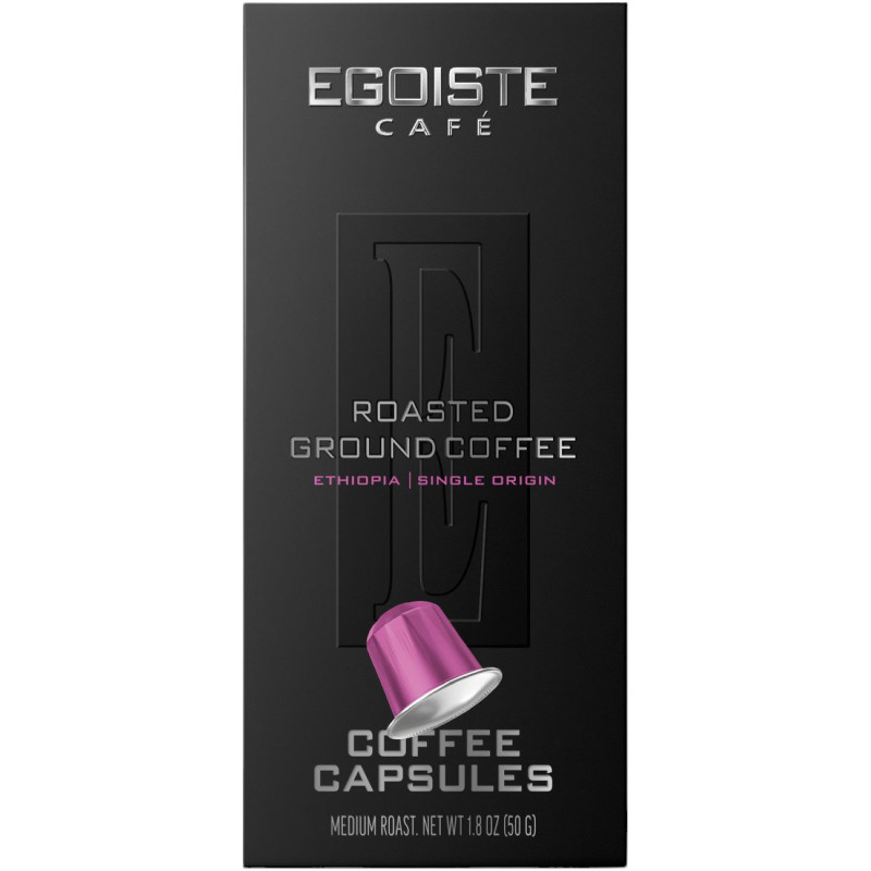 Изображение товара Кофе в капсулах Egoiste Cafe Ethiopia натуральный жареный молотый, 10х5г