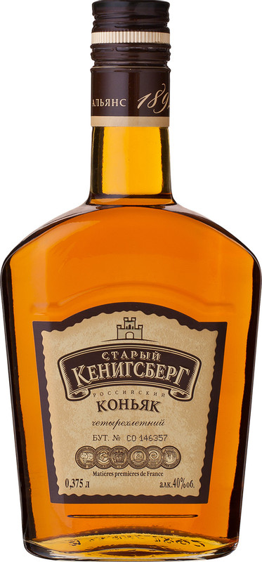 Изображение товара Коньяк Старый Кёнигсберг 4-летний российский 40%, 375мл