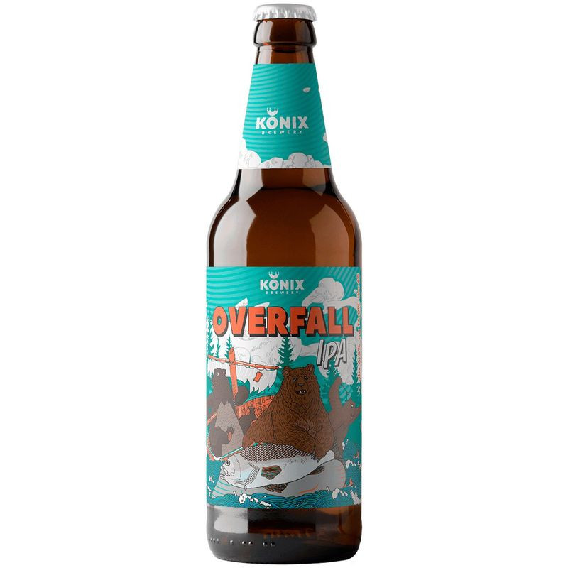 Изображение товара Пиво Ipa Overfall светлое нефильтрованное пастеризованное 6.5% 450мл Россия
