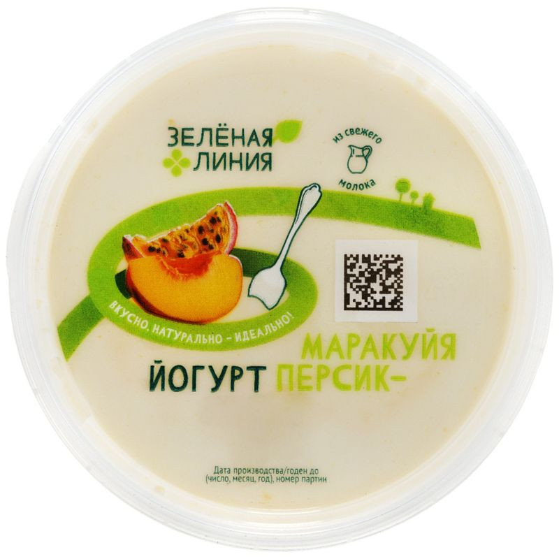Изображение товара Йогурт персик-маракуйя 2.8% Зелёная Линия, 315г