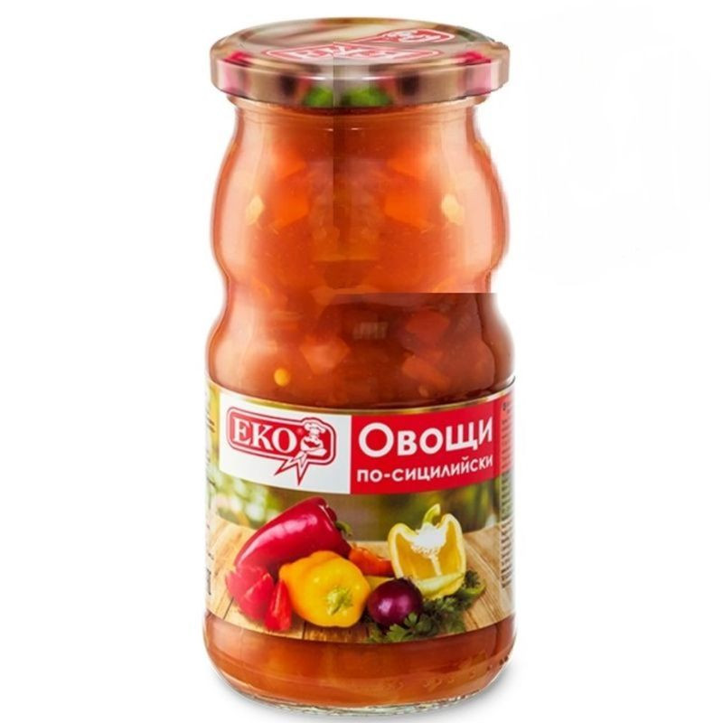 Изображение товара Овощи Eko По-сицилийски 500г Консервы овощные овощные консервы с перцем луком морковью