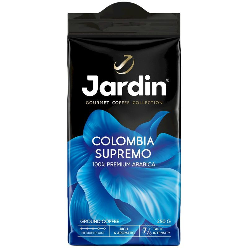 Изображение товара Кофе Jardin Colombo Supremo молотый 250г насыщенный вкус средняя обжарка