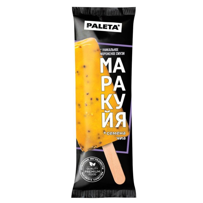 Изображение товара Сладкий лёд Paleta Маракуйя-манго-семена чиа 70г натуральный фруктовый лед