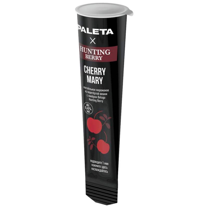 Изображение товара Десерт Paleta Cherry Mary из перетёртой вишни фруктово-ягодный с ликёром, 98г