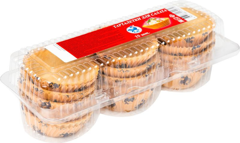 Изображение товара Тарталетки Кит для салата 15 шт вкус сливки длительный срок хранения