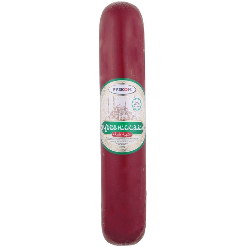 Изображение товара Колбаса полукопчёная Рузком Чеченская из мяса птицы 600г