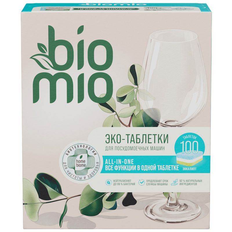 Изображение товара Таблетки для посудомоечной машины BioMio All-In-One с эфирным маслом эвкалипта