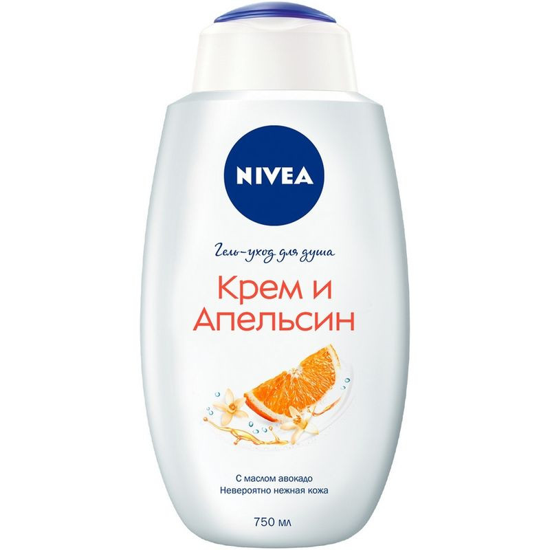 Изображение товара Гель для душа Nivea Крем апельсин 750 мл для всех типов кожи женщин