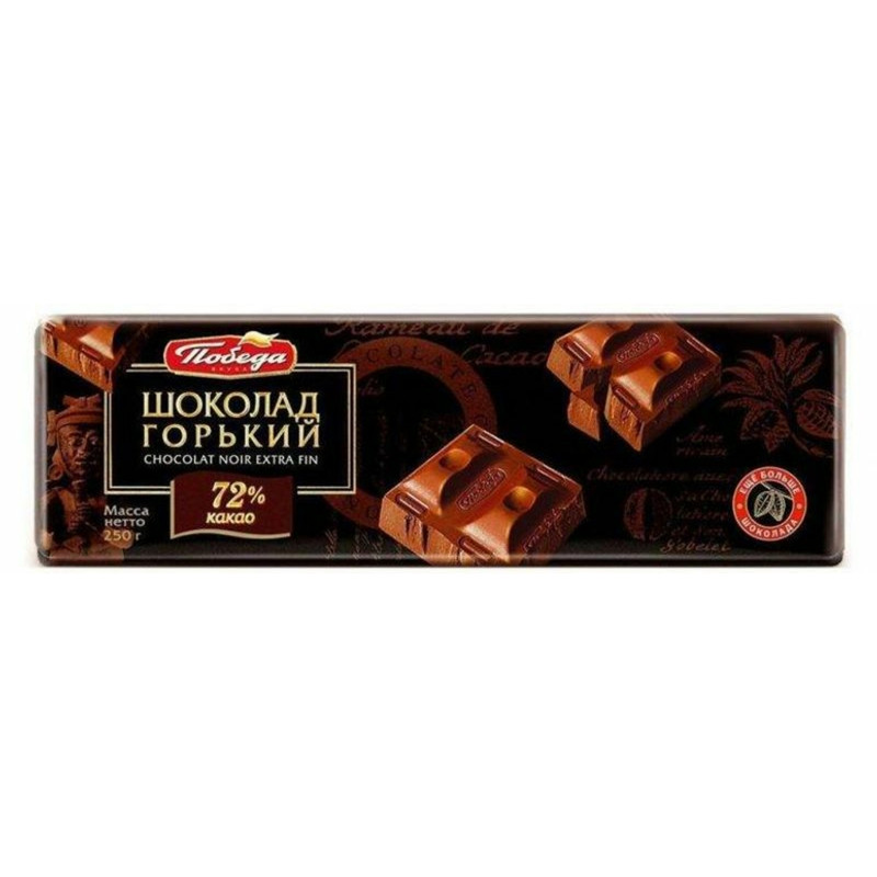 Изображение товара Шоколад горький Победа Вкуса 72% натуральный 250 г плитка