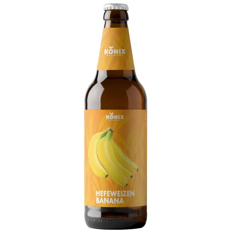 Изображение товара Hefeweizen Banana нефильтрованный пастеризованный напиток 4.5% 450мл Konix Brewery