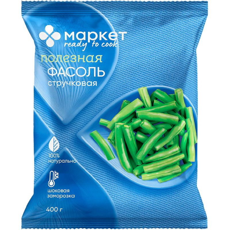 Изображение товара Фасоль стручковая резаная быстрозамороженная Маркет Перекрёсток 400г