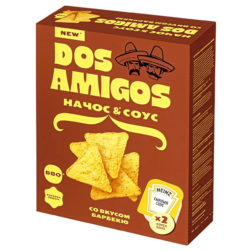 Изображение товара Чипсы Dos Amigos кукурузные со вкусом барбекюс сырным соусом, 80г