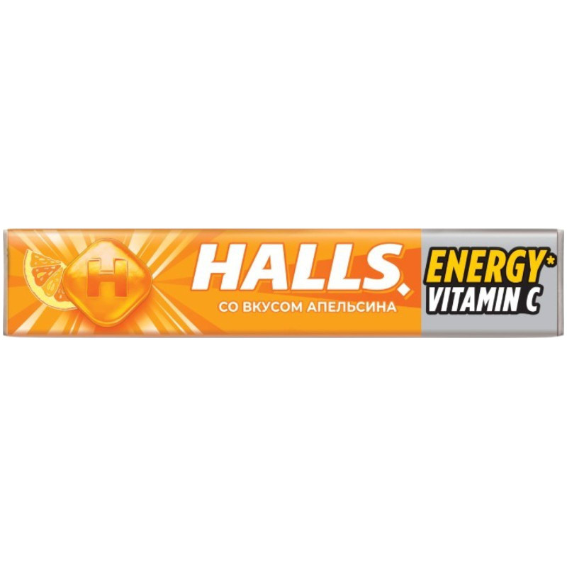 Изображение товара Карамель Halls леденцовая с витамином С и вкусом апельсина, 25г