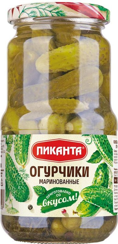 Изображение товара Маринованные огурчики Пиканта 460 г - вкусные овощные консервы в маринаде
