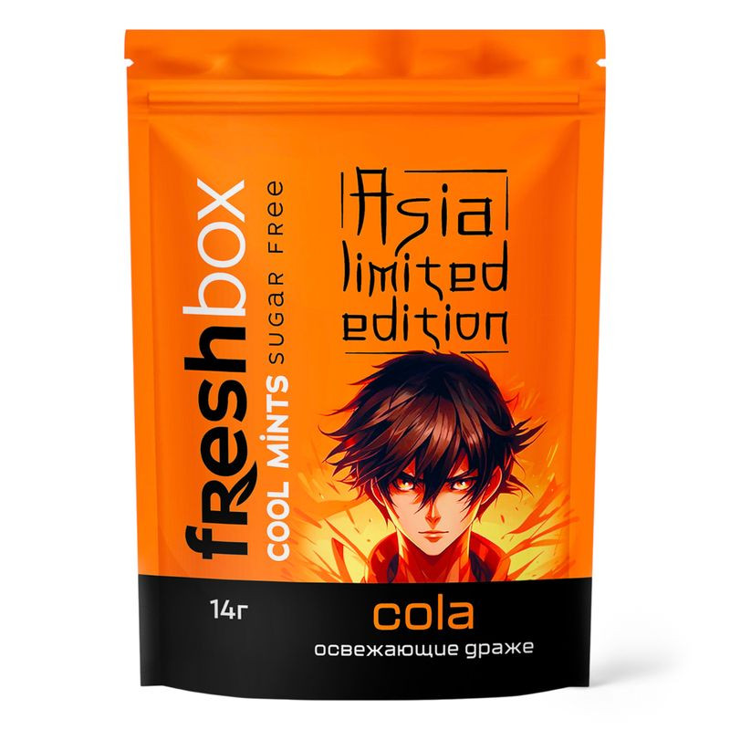 Изображение товара Драже Freshbox вкус кола освежающие без сахара 14 г, без сахара и глюкозы