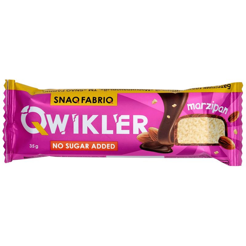 Изображение товара Батончик Snaq Fabriq Марципановый глазированный 35г - ореховый вкус, полезные ингредиенты, длительн