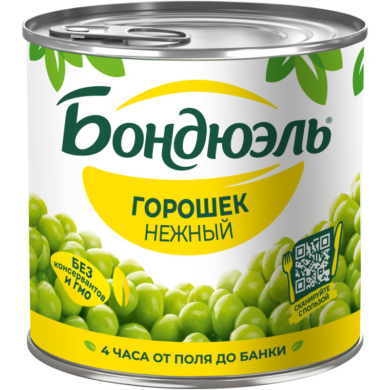 Изображение товара Горошек Бондюэль зелёный, 400г