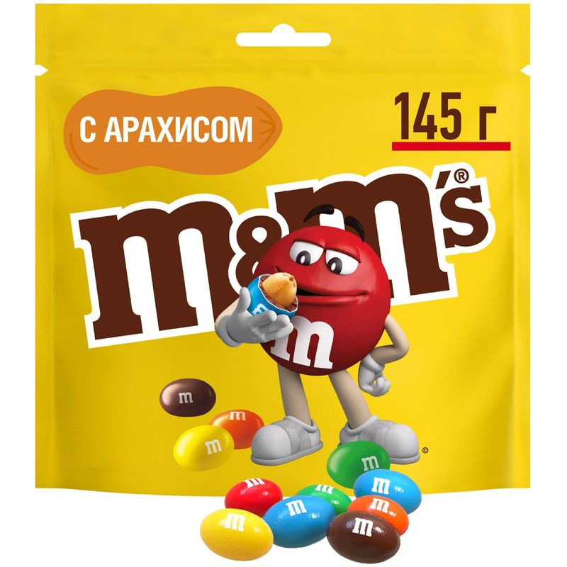 Изображение товара Конфеты M&Ms драже с арахисом и молочным шоколадом 145г Россия