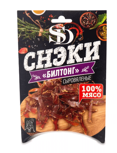 Изображение товара Снэки из говядины Сытный Дом Билтонг сыровяленые, 30г