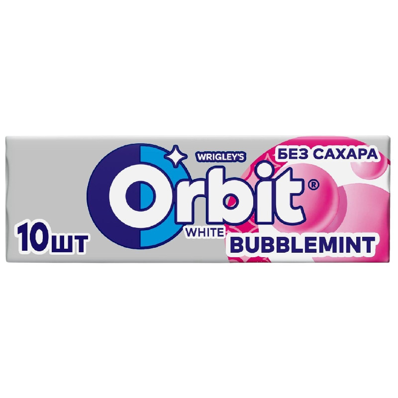 Изображение товара Жевательная резинка Orbit White Bubblemint без сахара, 13.6г
