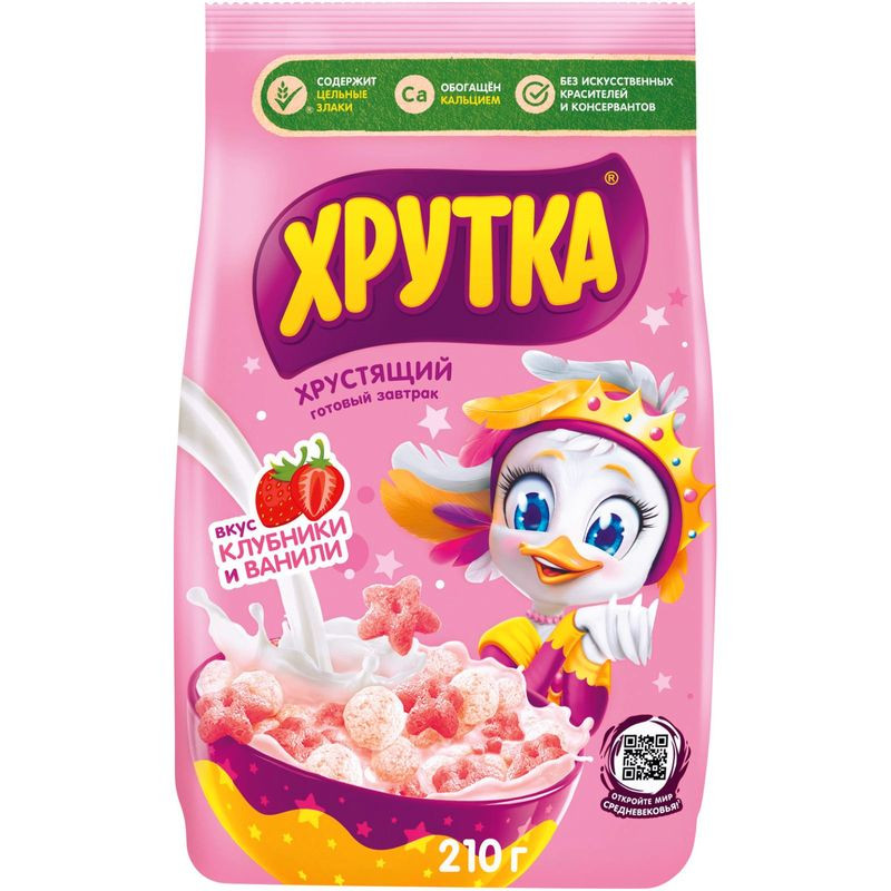 Изображение товара Готовый завтрак Хрутка Клубнично-ванильное настроение обогащённый кальцием 210 г