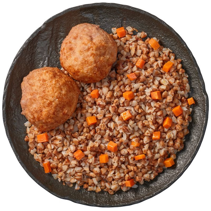 Изображение товара Котлеты из индейки с гречкой отварной Перекрёсток Select, 220г