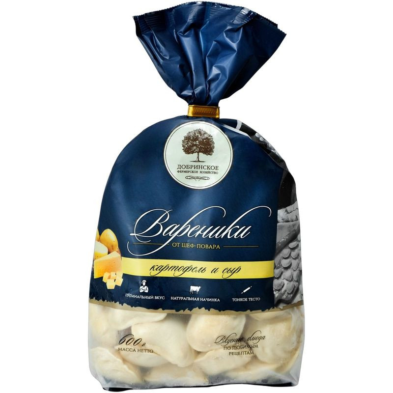 Изображение товара Вареники с картофелем и сыром Добринское Фермерское Хозяйство 600г