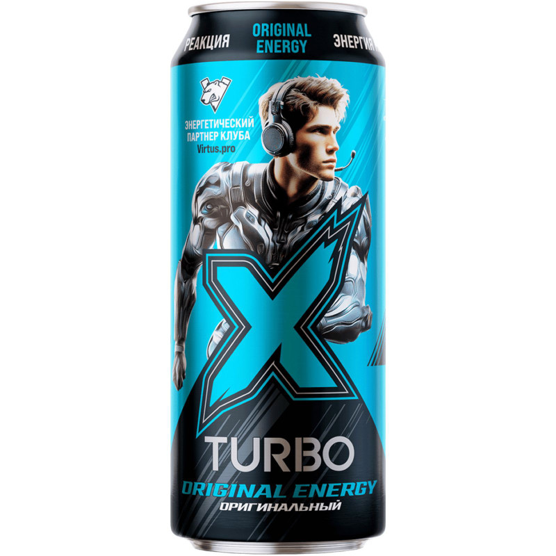 Изображение товара Напиток энергетический X-Turbo Focus Energy Оригинальный газированный, 450мл