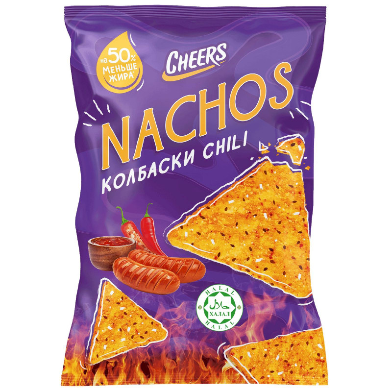 Изображение товара Начос Cheers со вкусом колбасок чили, 70г