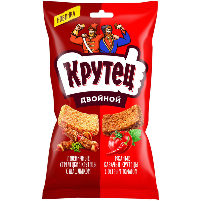 Изображение товара Гренки Крутец пшеничные с шашлыком-ржаные с томат, 100г