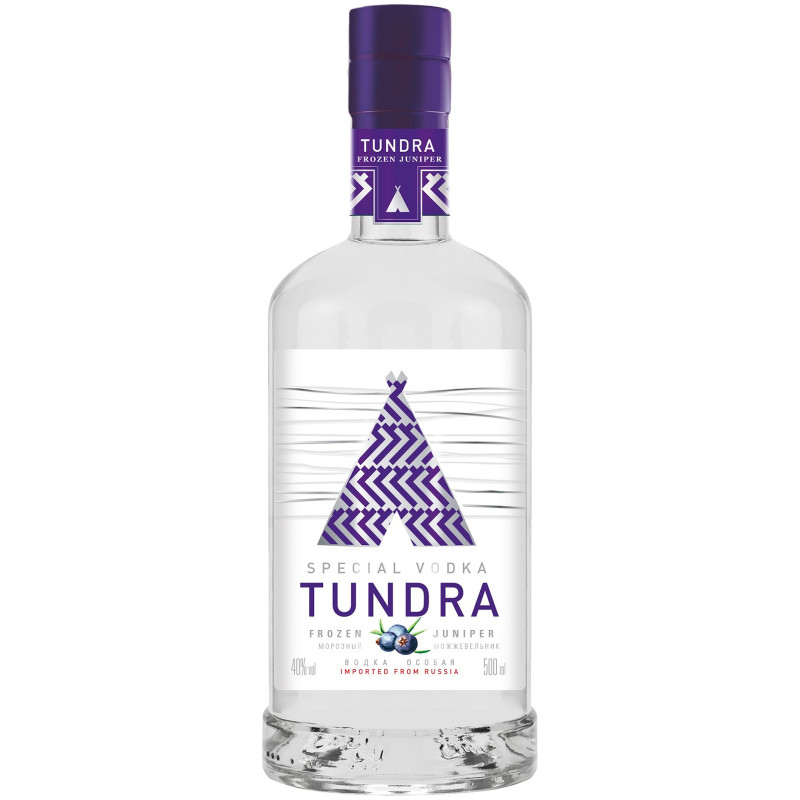 Изображение товара Водка Tundra Морозный можжевельник Водка крайнего севера особая 40%, 500мл