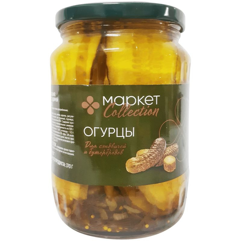 Изображение товара Огурцы для сэндвичей и бутербродов Маркет Collection, 670 г