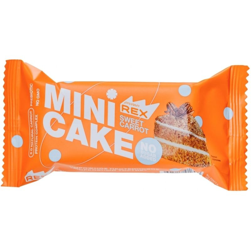Изображение товара Протеиновое морковное пирожное Proteinrex 40г Бисквитное с орехами