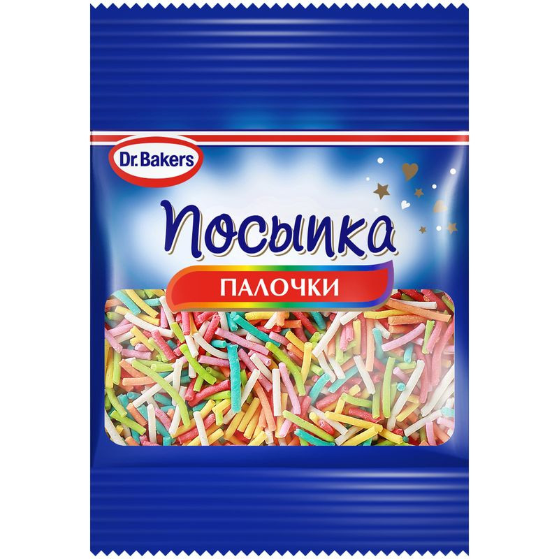 Изображение товара Посыпка Dr. Bakers Палочки цветная 10г яркое украшение для десертов