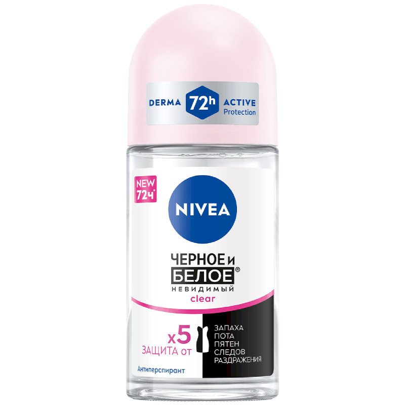 Изображение товара Антиперспирант Nivea Clear Невидимая защита для чёрного и белого роликовый, 50мл