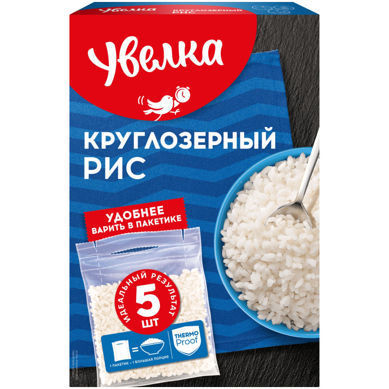 Изображение товара Рис Увелка круглозёрный шлифованный, 5х80г