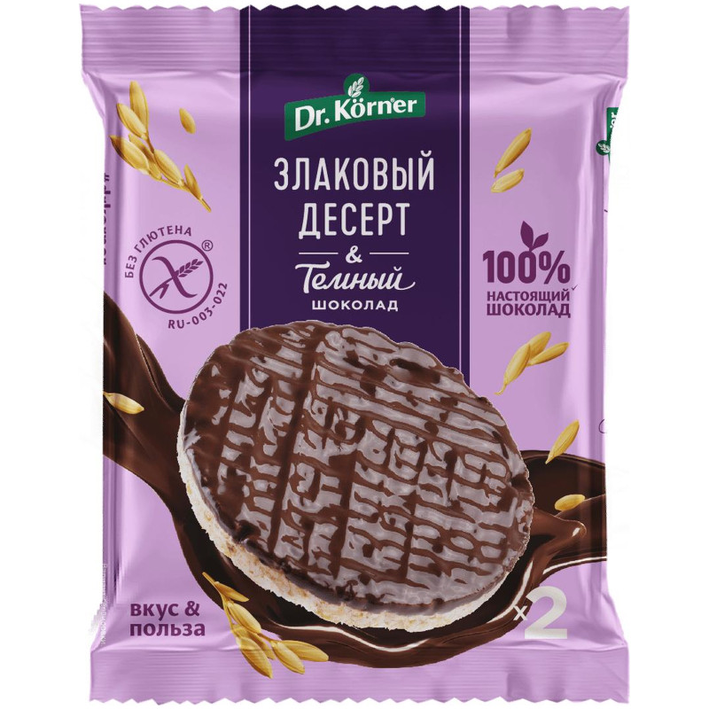 Изображение товара Десерт злаковый Dr.Korner Тёмный шоколад, 34г