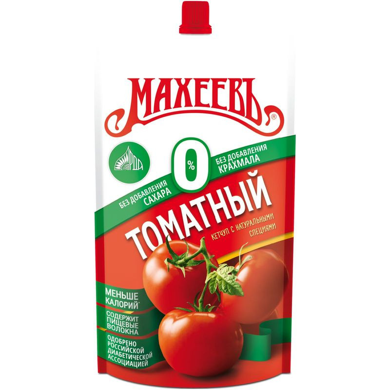 Изображение товара Кетчуп Махеевъ Томатный без сахара и крахмала 300г натуральный классический вкус