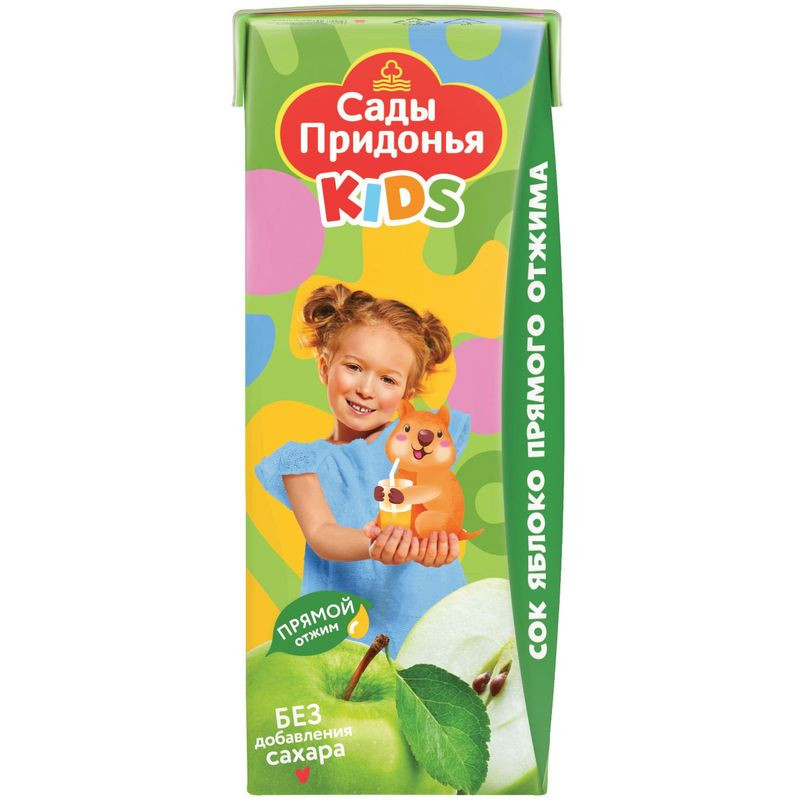 Изображение товара Сок Сады Придонья Kids яблочный с 4 месяцев, 200мл