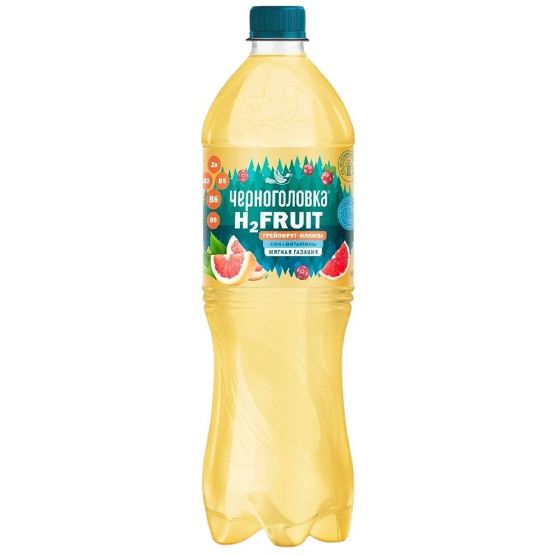 Напиток газированный Черноголовка H2 fruit вода + сок грейпфрут-клюква, 1л - купить с доставкой в Москве в Перекрёстке - 4359831