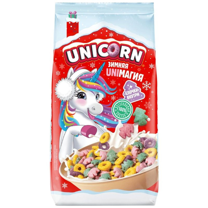 Изображение товара Готовый завтрак Unicorn Радужные колечки фруктовый вкус 375г Россия